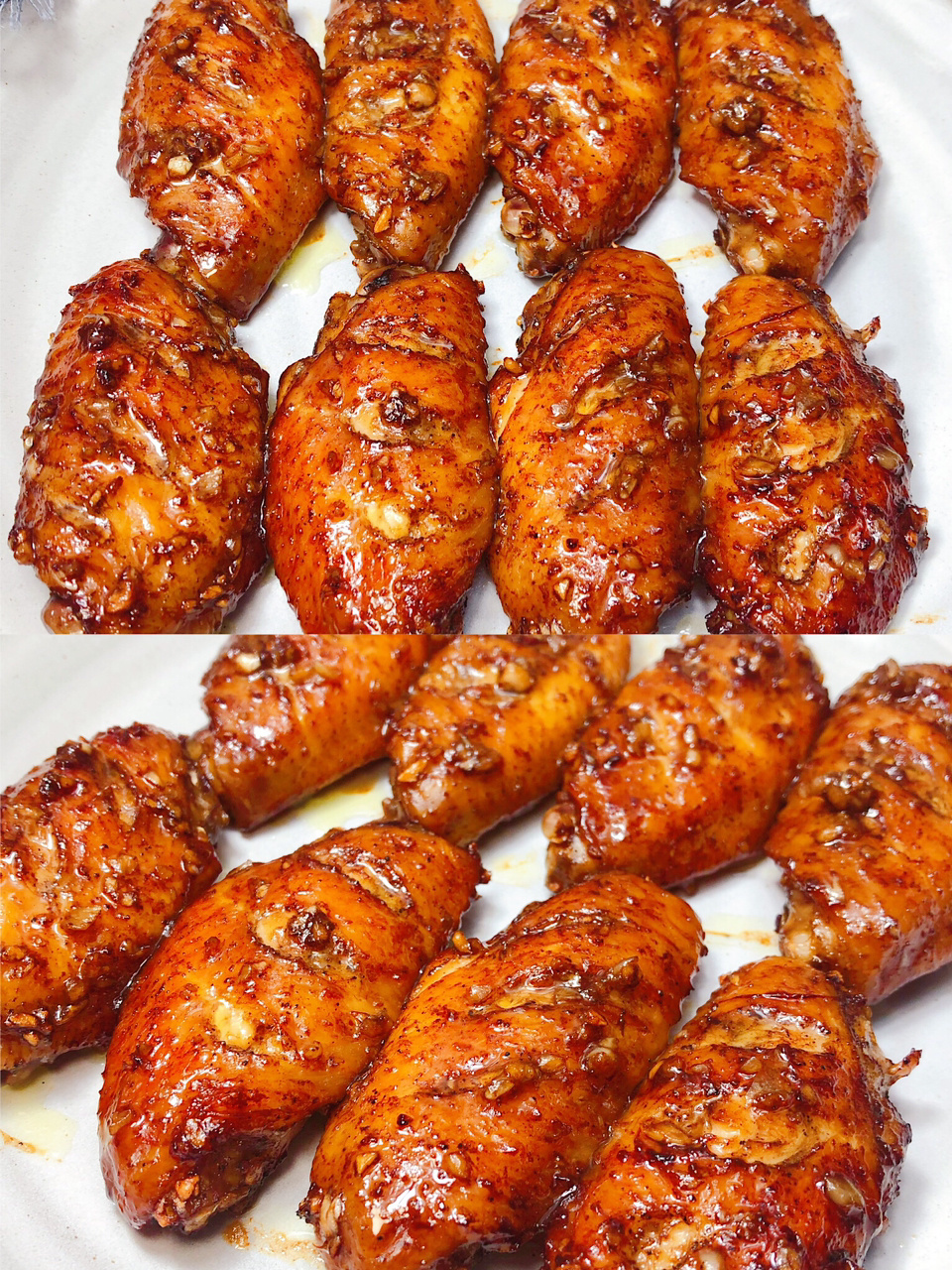 蒜香味加入蜂蜜的烤鸡翅!