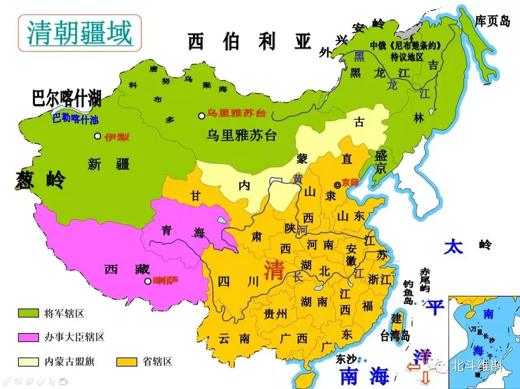 清朝的行政规划也不是单一的,有点像现在一国两制的意思.