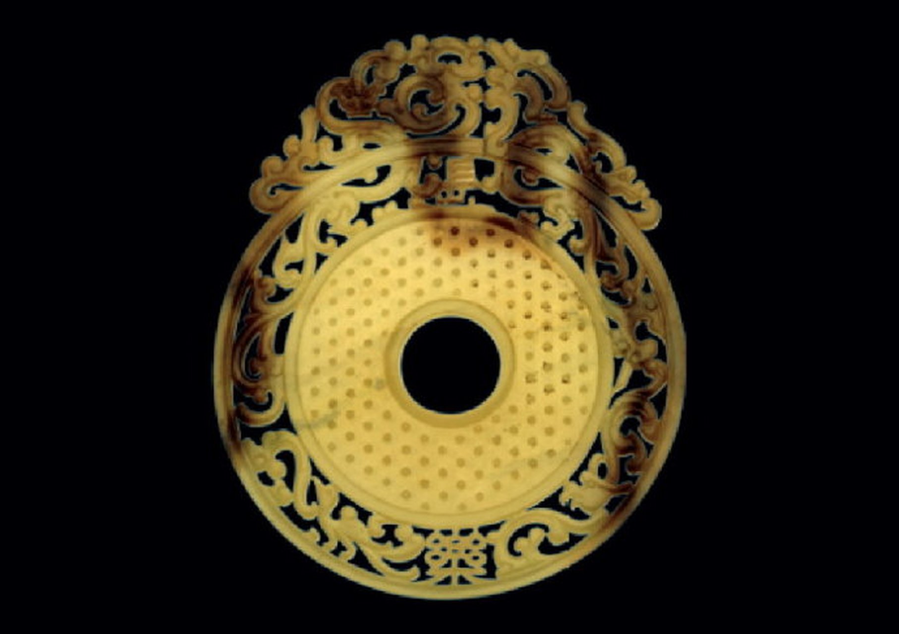 文物# 这是一组各地博物馆收藏的汉代玉璧.