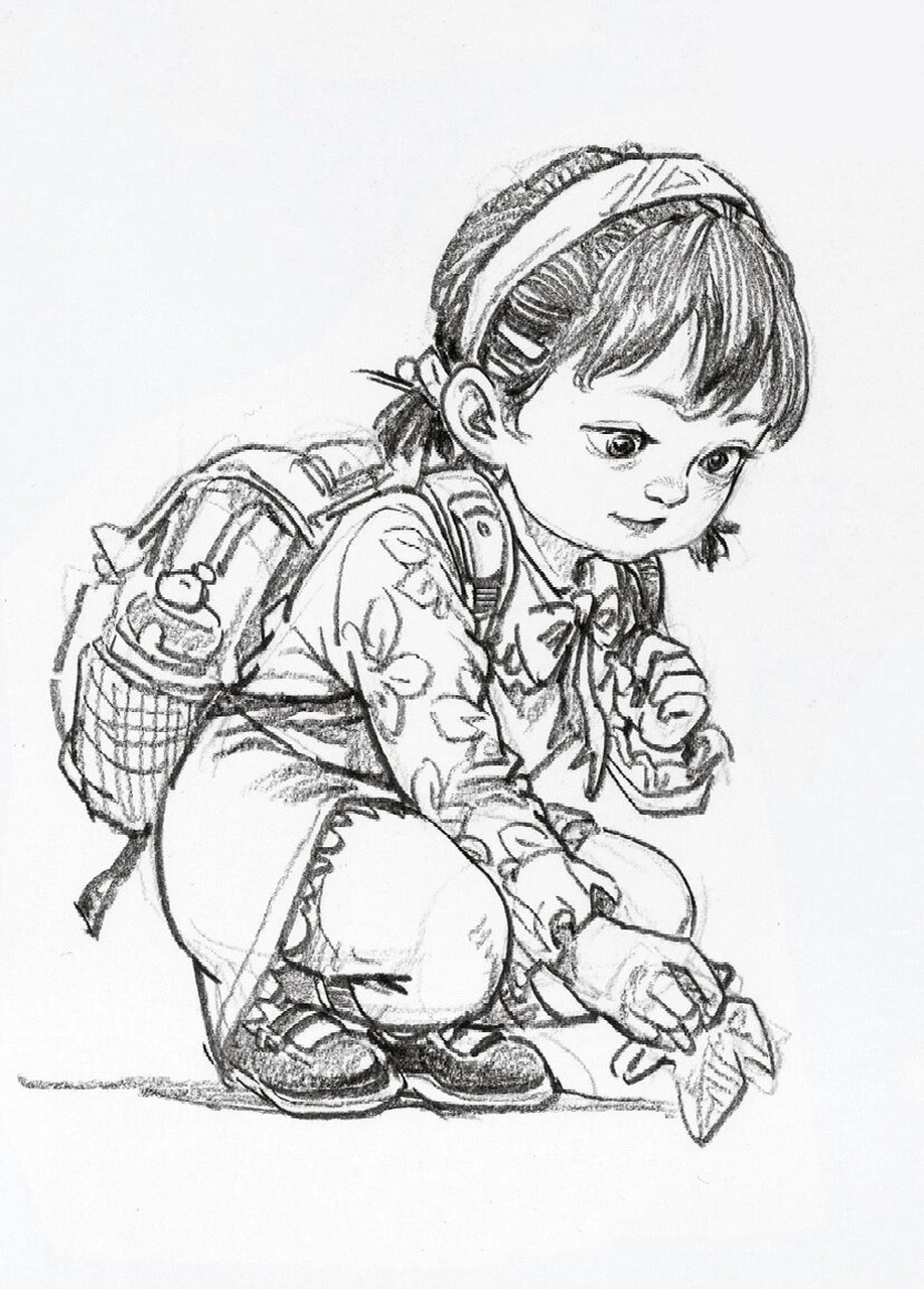 10个速写小孩  在场景速写中,描绘小孩可以为画面增加生动的氛围,并