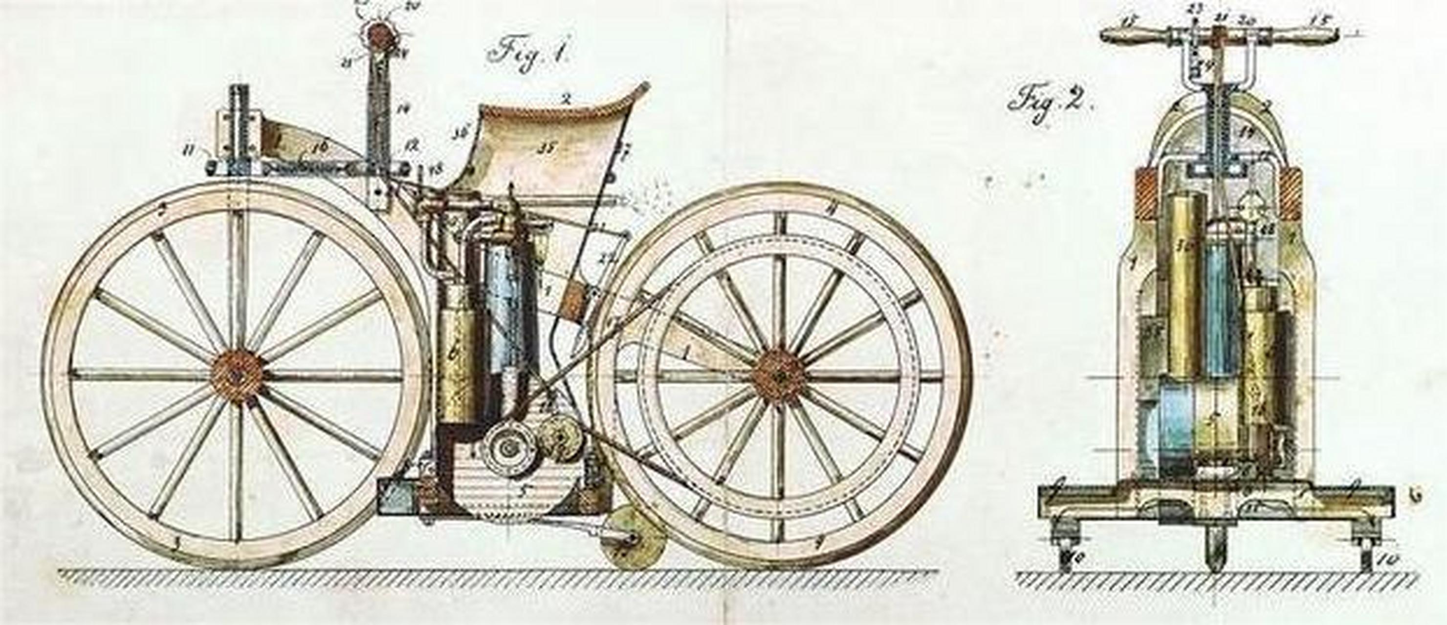 1885年,德國人戈特利伯·戴姆勒將一臺發動機安裝到了一臺框架的機器