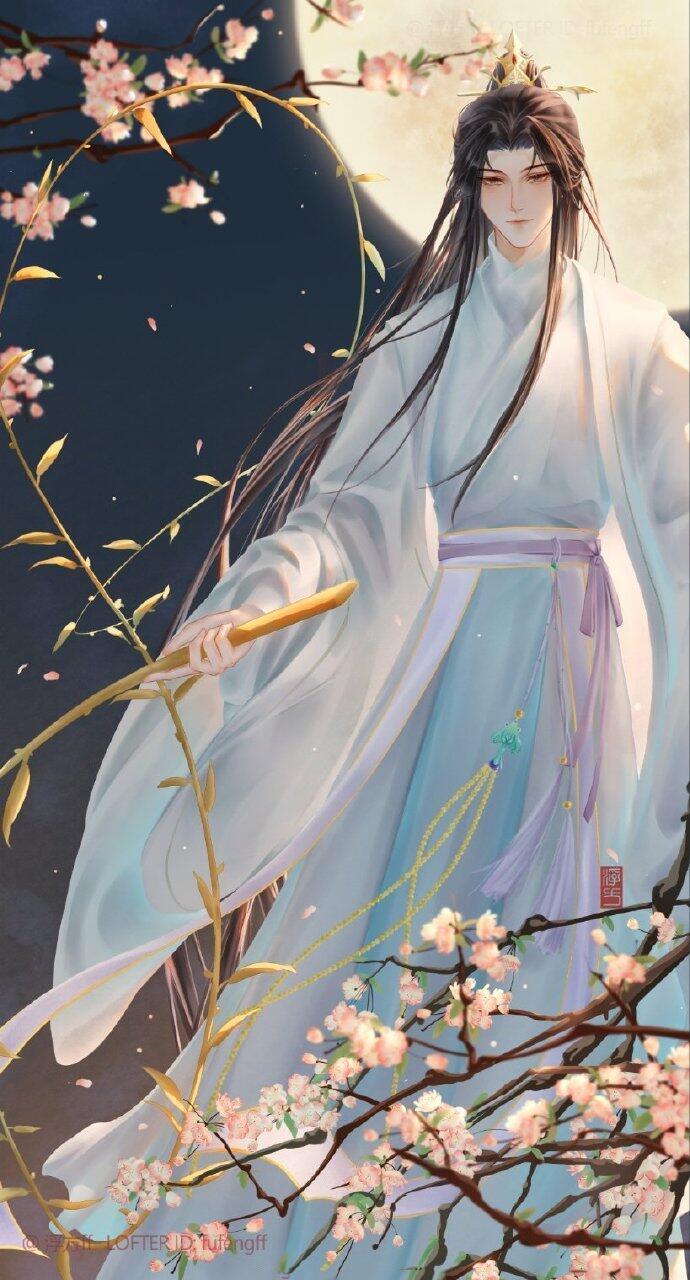 纤尘不染,宛如冬日初雪的古风美男子