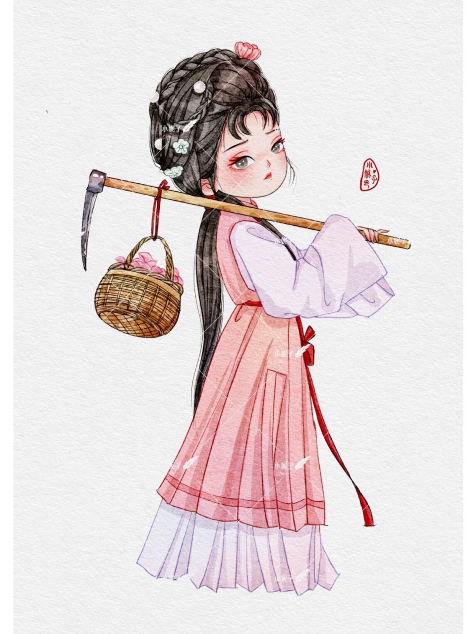 金陵十二钗之黛玉葬花	 背景真的有些许潦草,将就看吧,毕竟不是主体