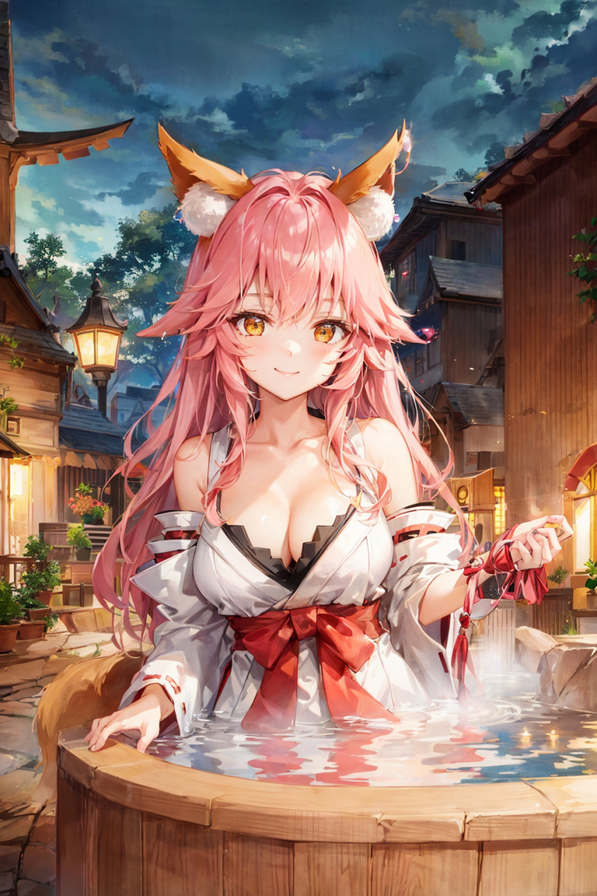 村莊中的狐巫女玉藻前[打call] 和八重神子真是傻傻分不清呐 #fgo