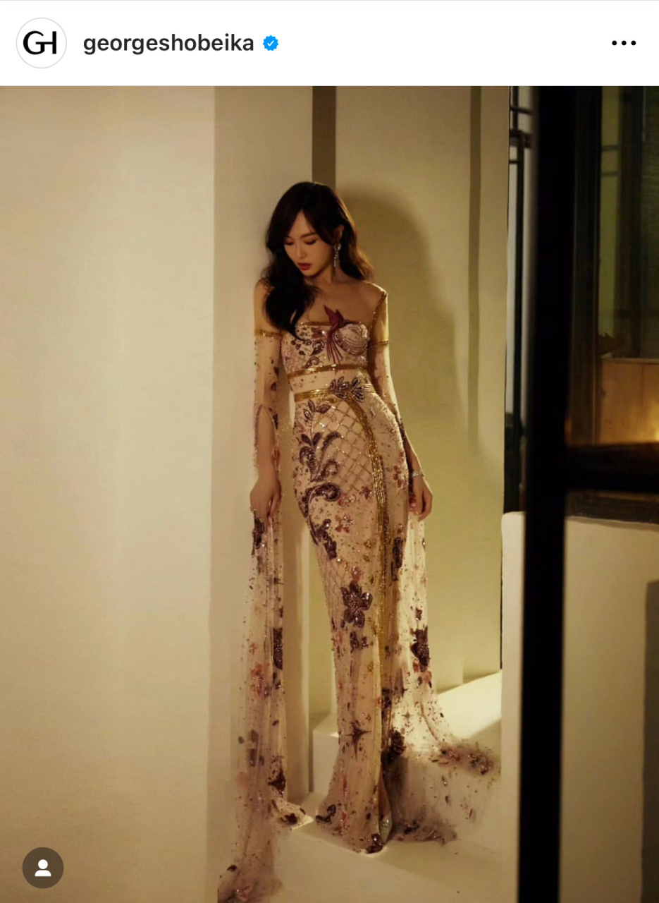 唐嫣时尚芭莎活动身穿georges hobeika 2023春夏高级定制品牌官方认领
