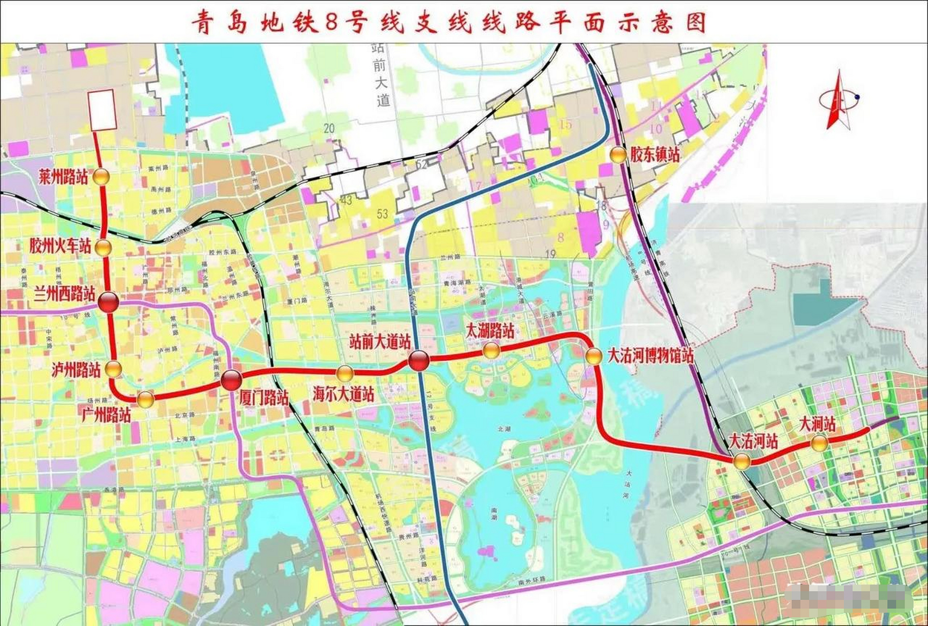 青岛8号地铁站线路图图片