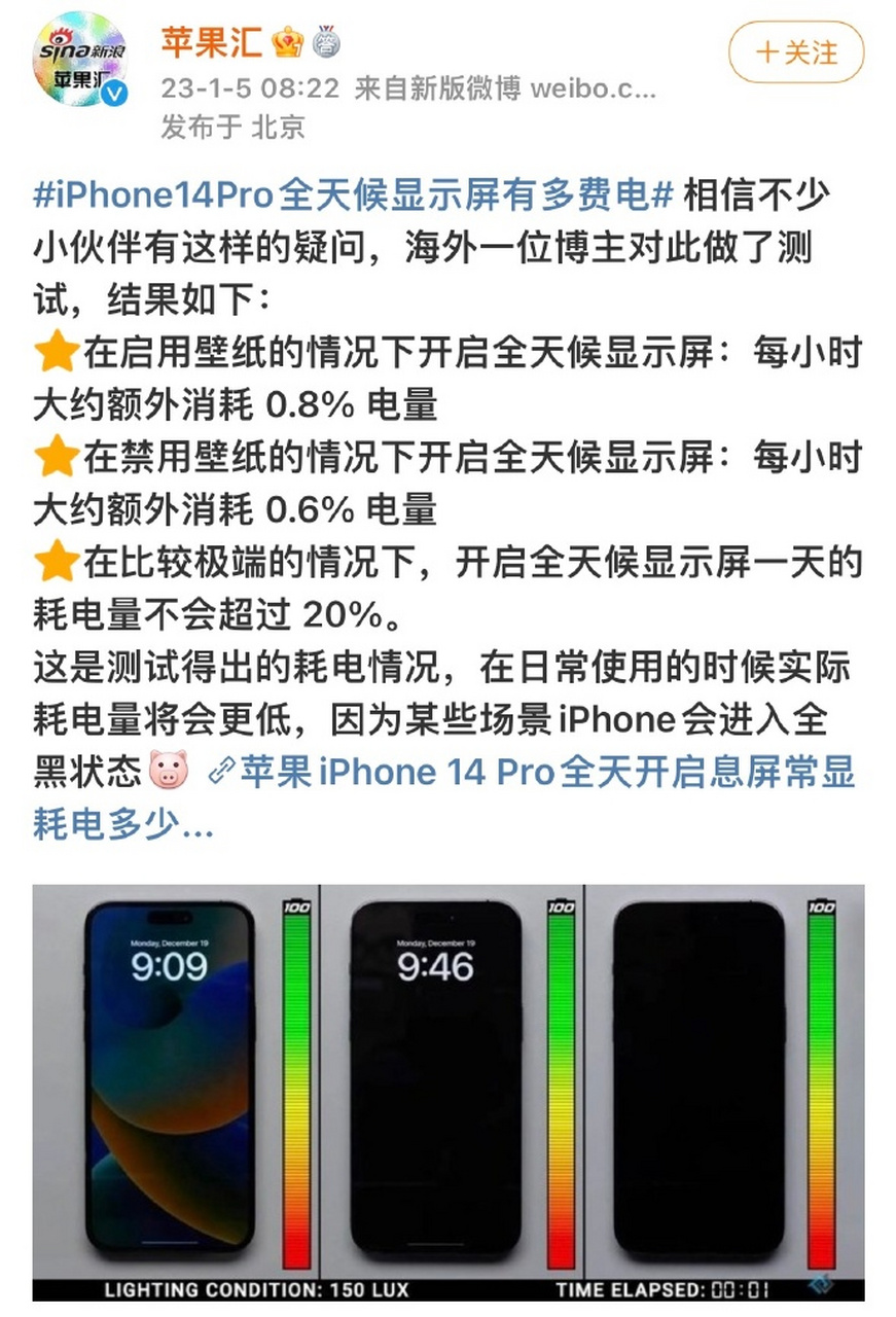 iphone14pro全天候顯示屏有多費電# ?