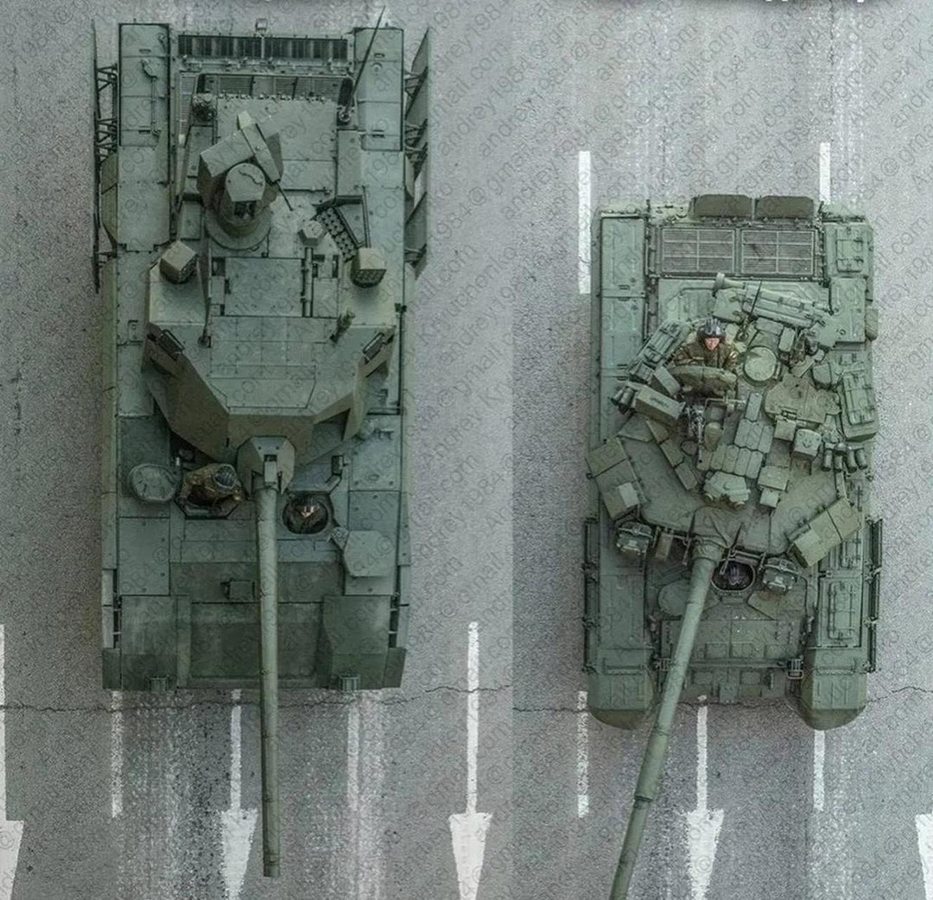 俄罗斯的t14阿玛特坦克比t90大这么多.