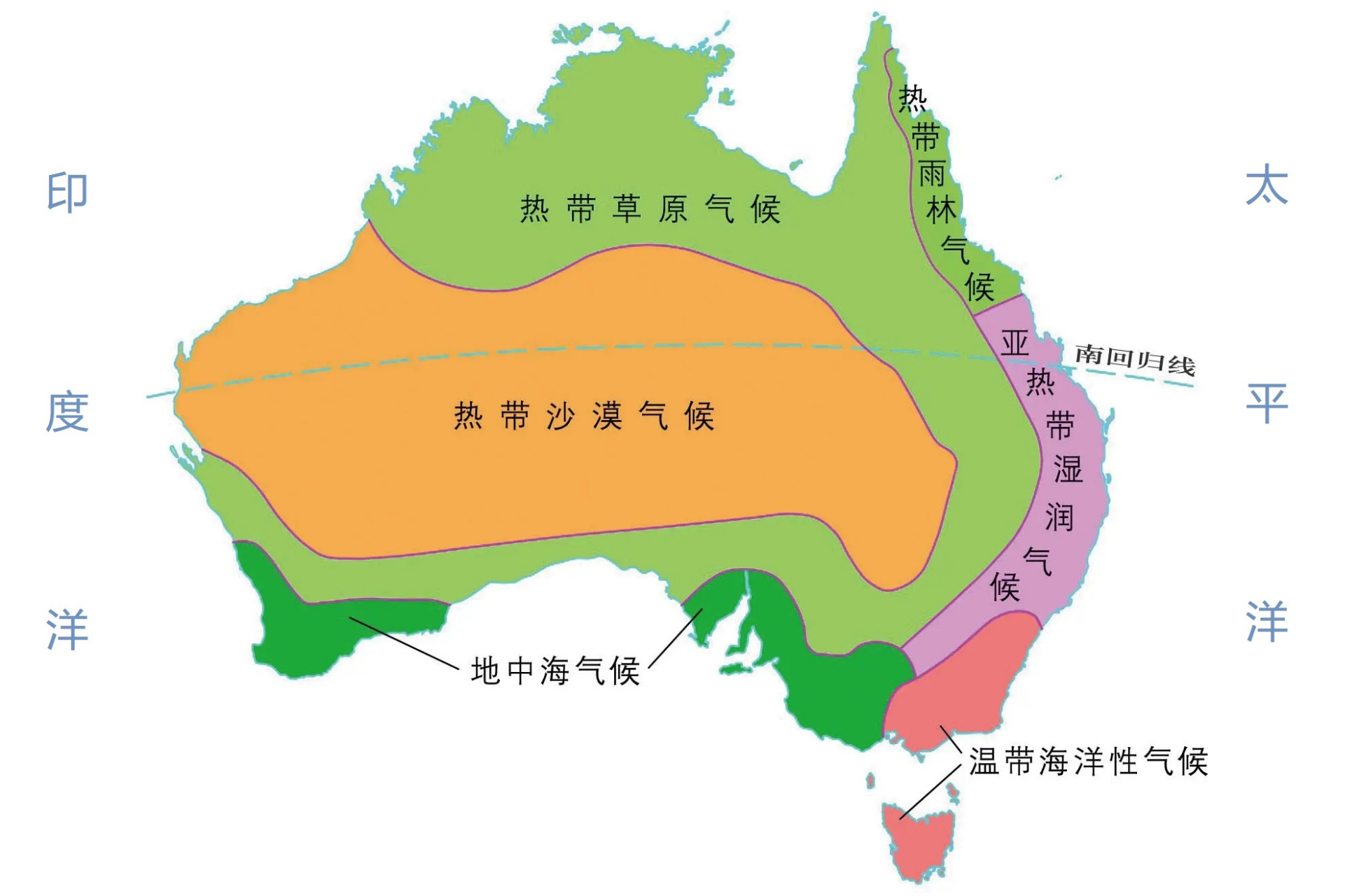 澳大利亚气候图分布图片