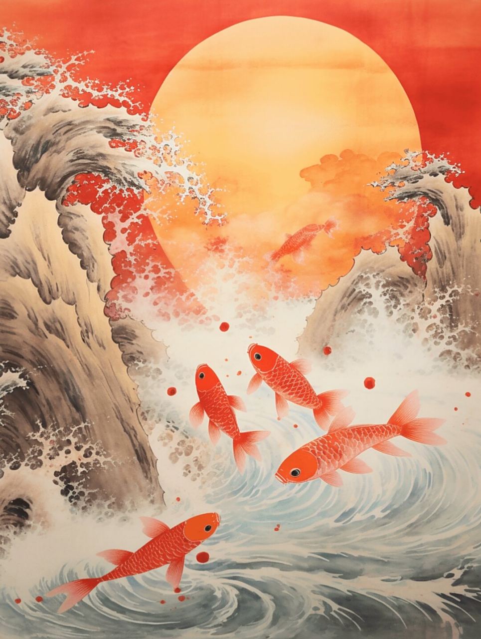 如鱼得水-财运亨通  在中国文化中,鲤鱼被视为一种吉祥的象征,代表着