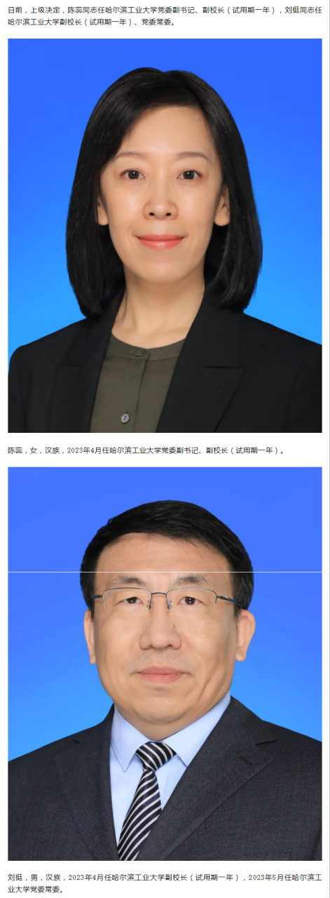 高校人事动态:陈蕊任哈工大党委副书记,副校长,刘挺任哈工大副校长