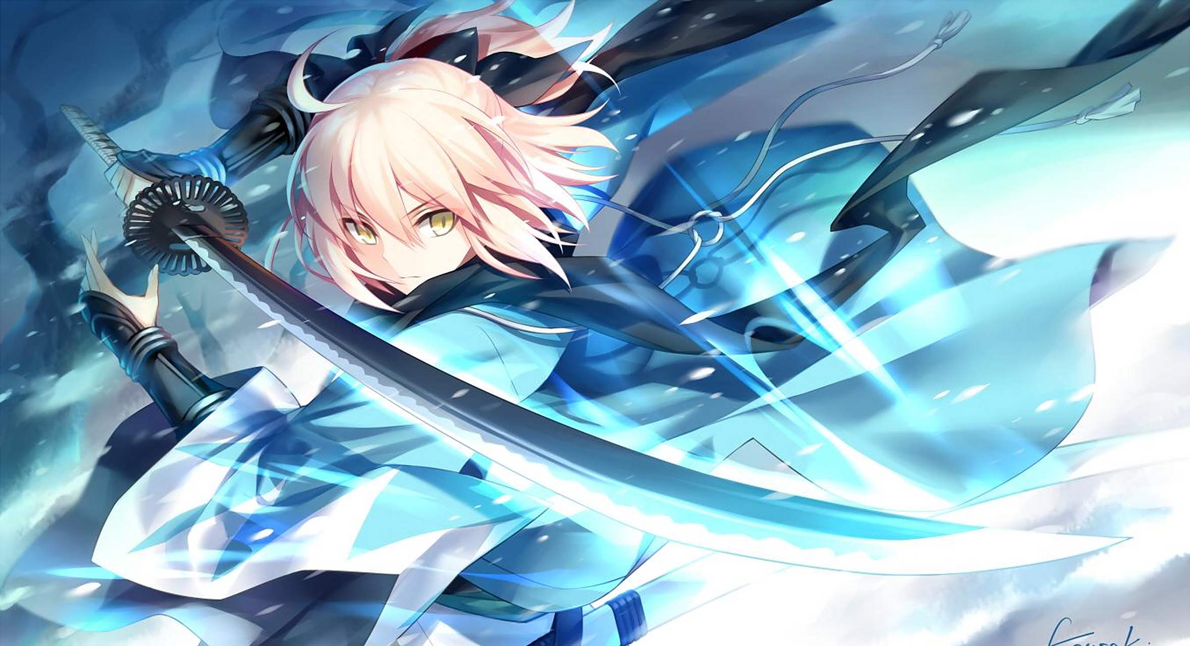 gif创作人# 【今日份超清壁纸系列推荐】 "帅气的女子角色冲田总司