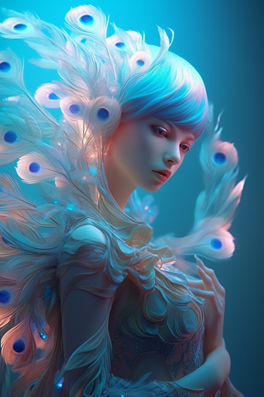 孔雀公主,好漂亮,我也想这么漂亮!#养眼美女# #ai共创计划