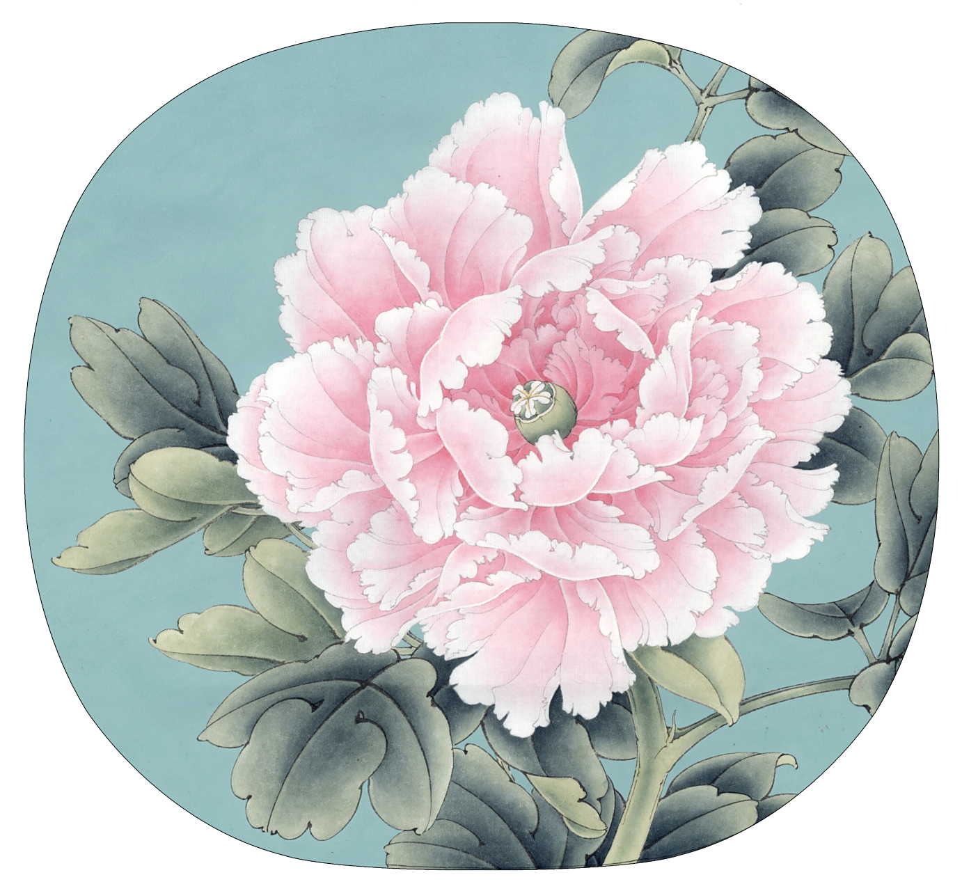 秋日生活创作季# 李晓明工笔牡丹赵粉绘制步骤