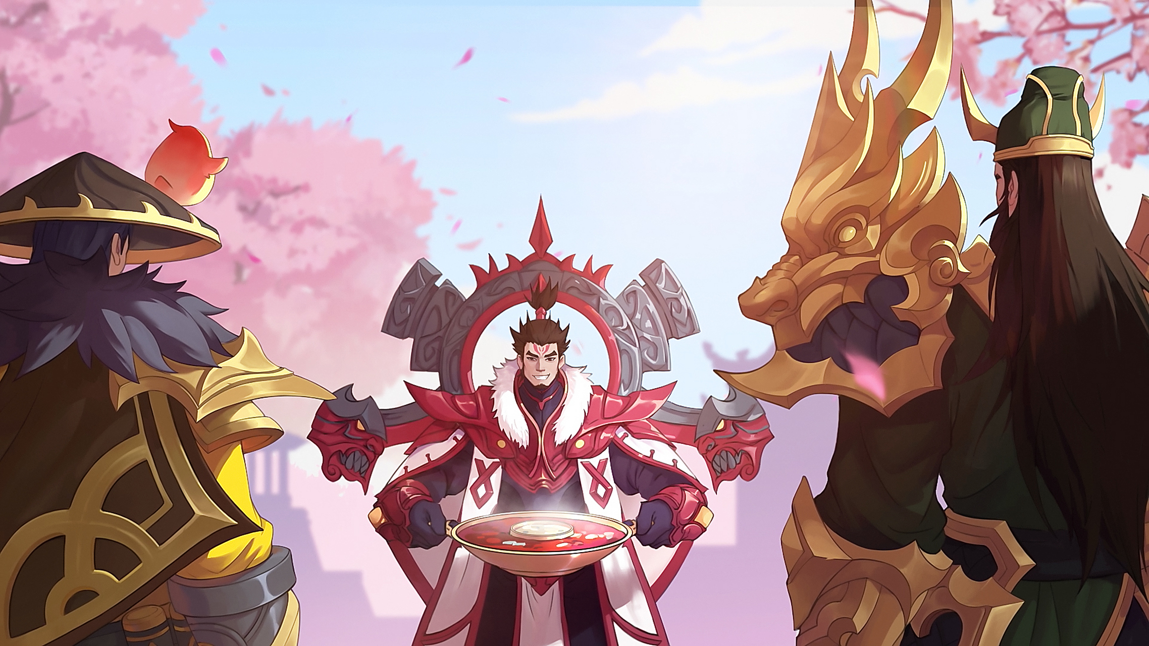 动漫壁纸|moba手游《王者荣耀》刘关张桃园结义高清壁纸:结桃园之义