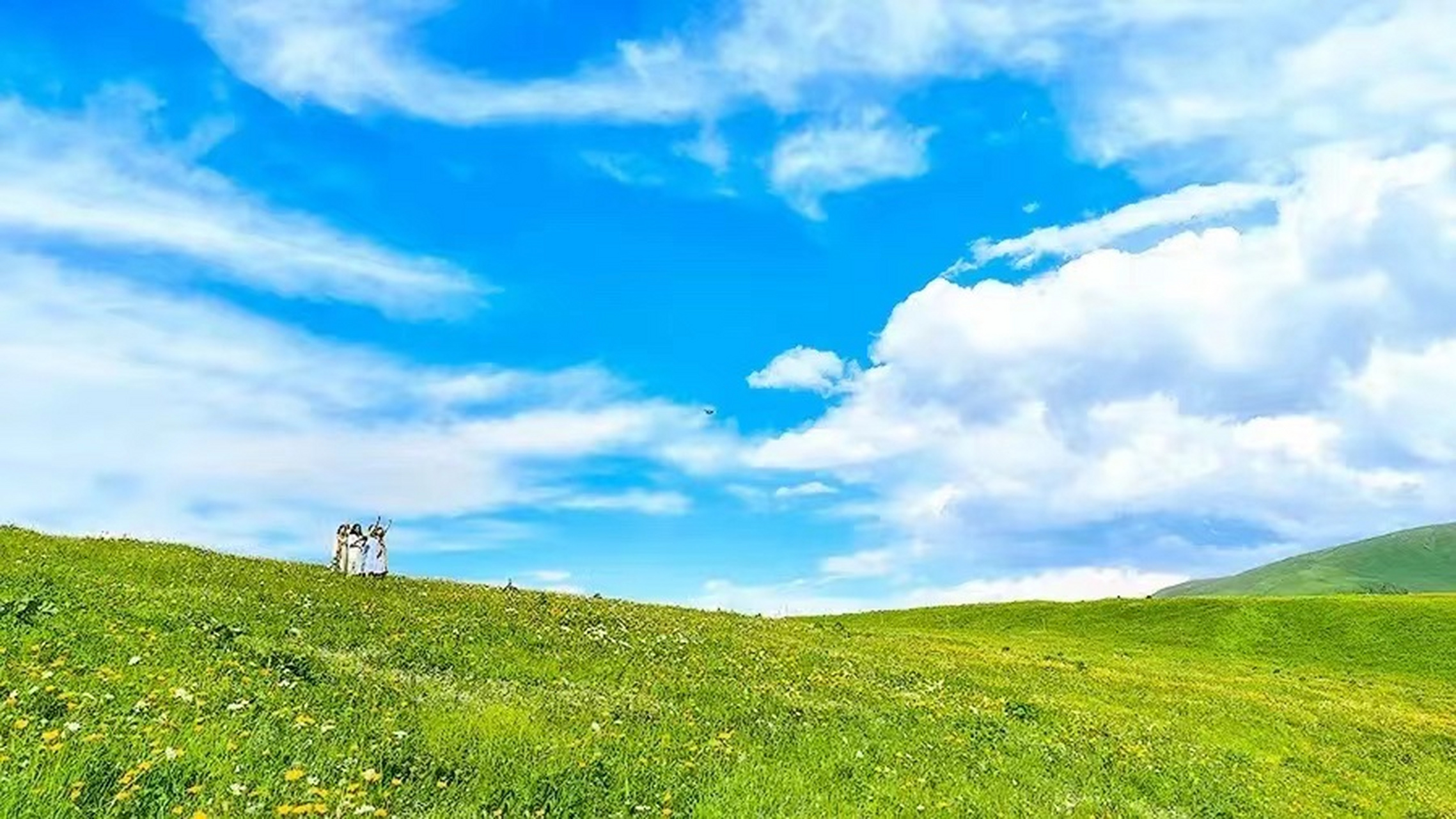 仙女湖是位于唐布拉景区阔尔克山上的一颗明珠,海拔大约在2200米至