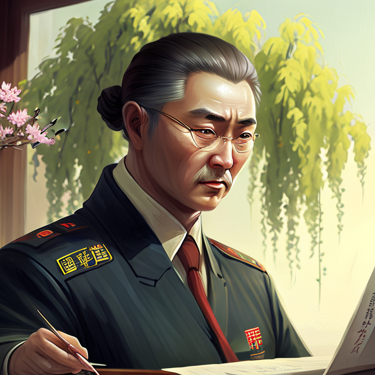 官事留人何鞅掌,广文杨柳花飞户.闲静,生机,经典#百度ai绘图黑科技