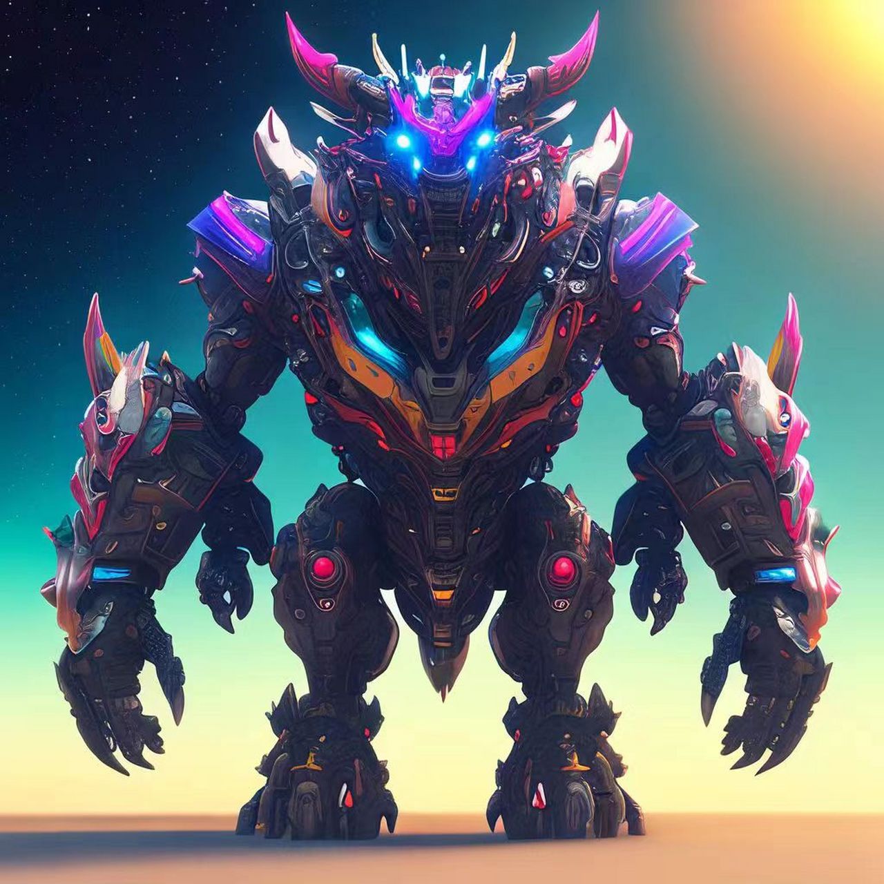 来自未来的星空巨兽,就问你怕不怕! 来自百度涂鸦一格ai绘画