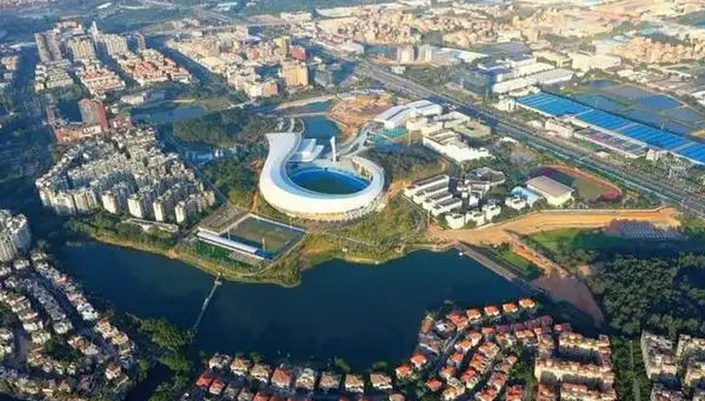 项目位于佛山市南海区狮山镇南海中央公园片区,体育馆建设总占地面积