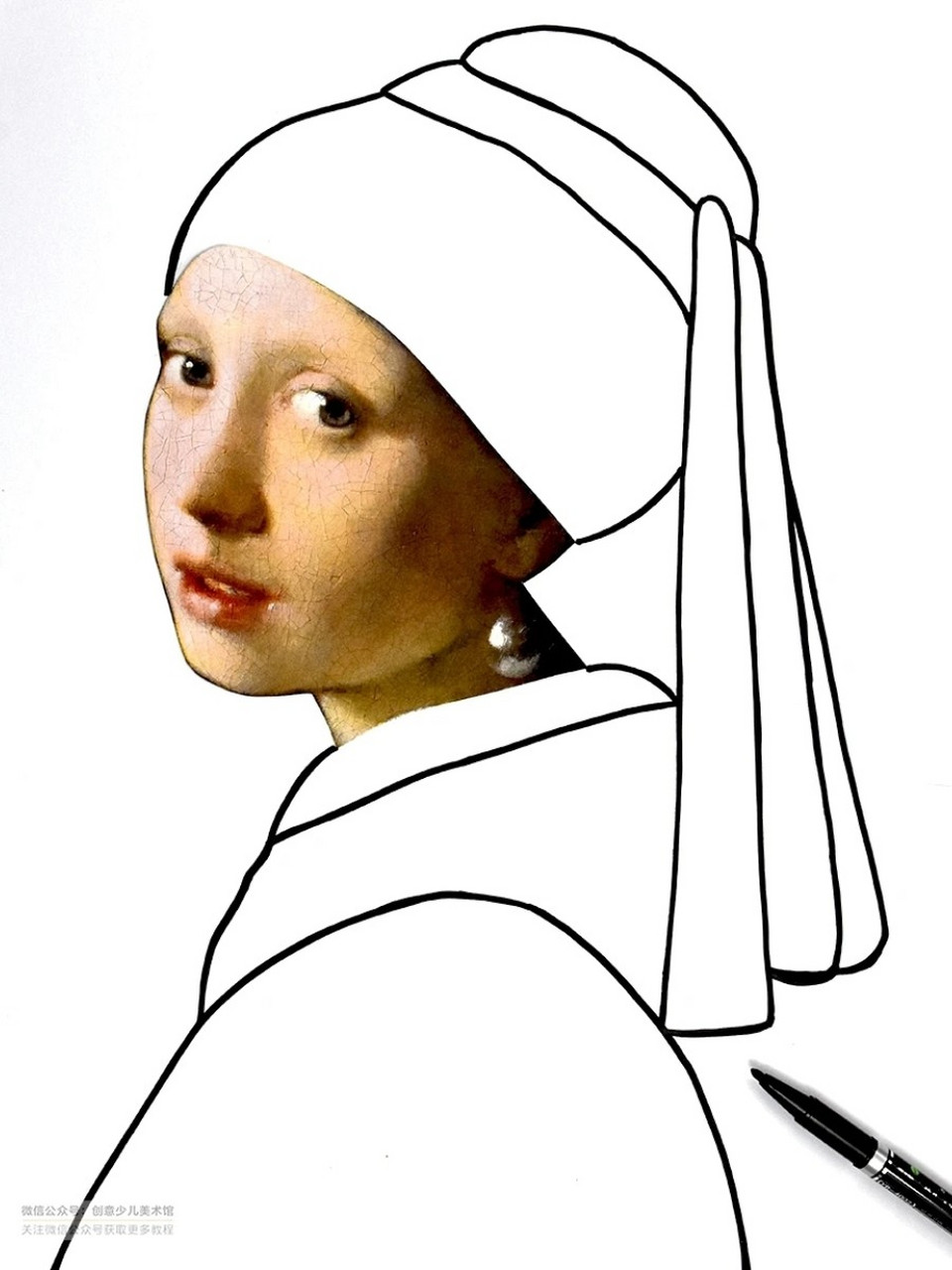 欣赏名画《戴珍珠耳环的少女》 通过对这幅画的观察和了解,提高小朋友