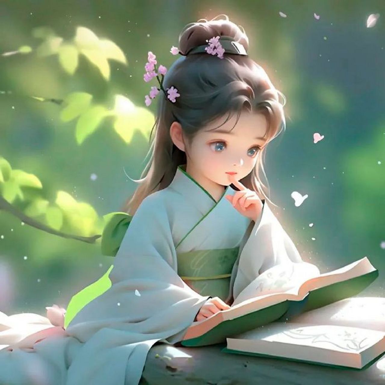 灵动糖果女孩读书古风头像 676767,清新治愈!