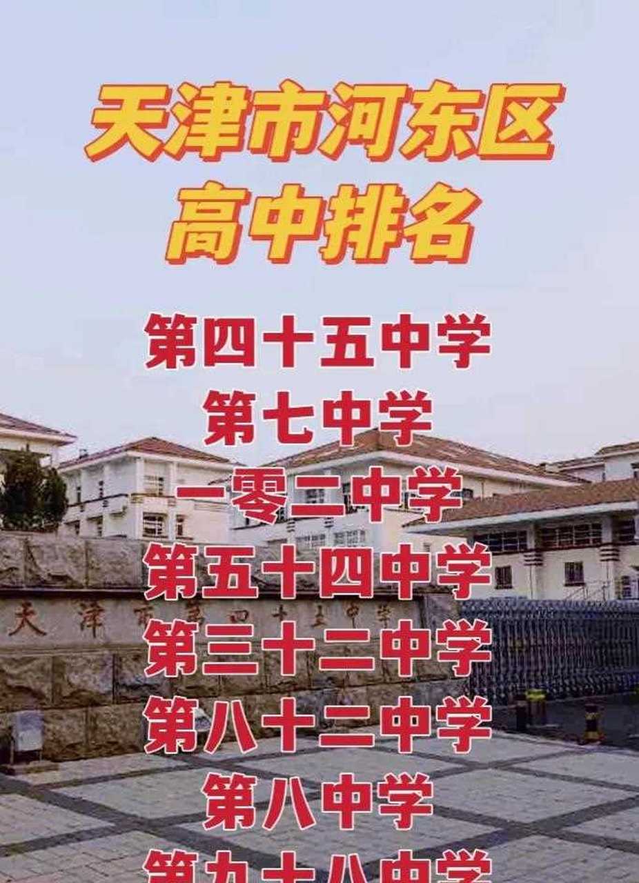 天津市河东区高中排名,虽然过往七中一直保持河东老大的地位,并与其他