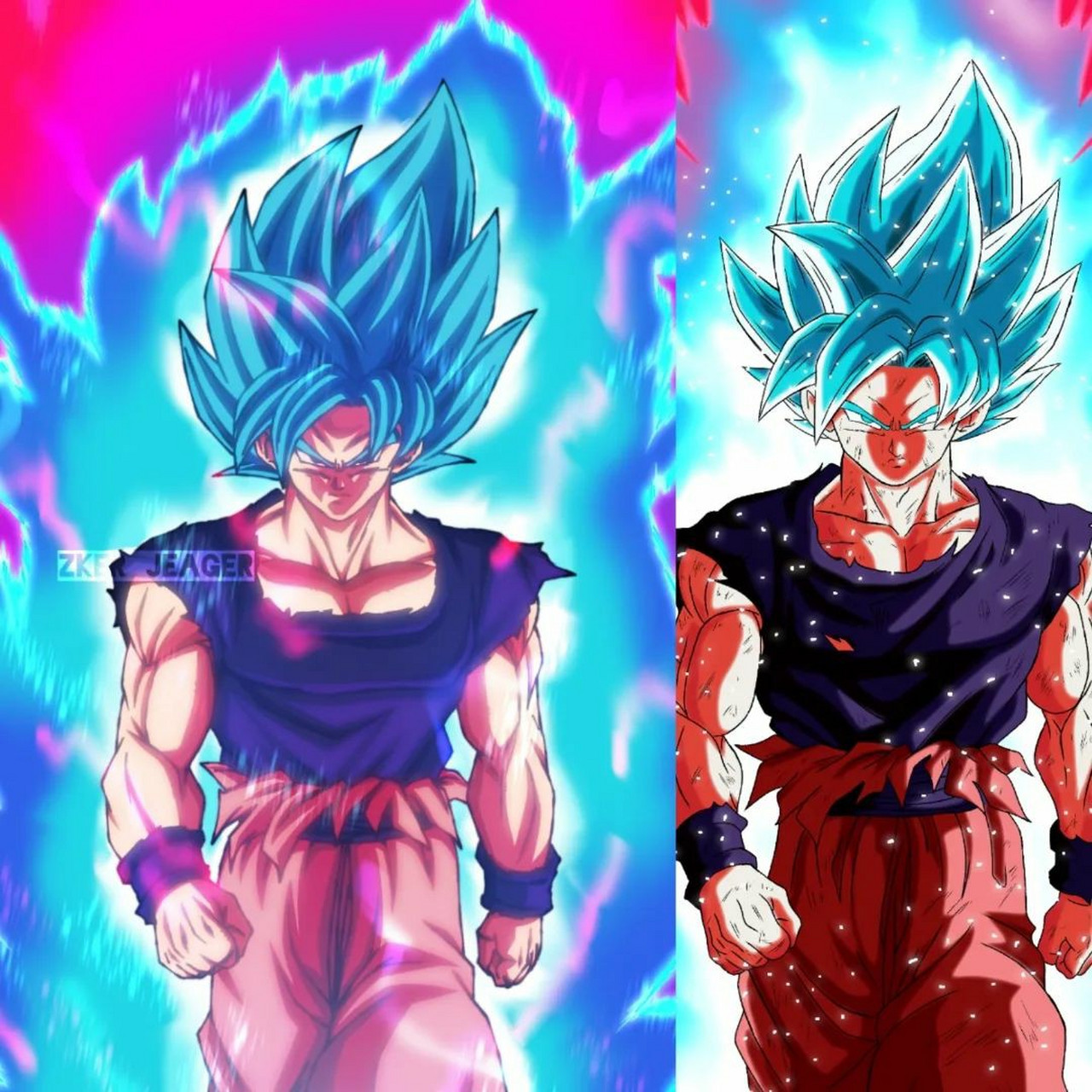 超级赛亚人之蓝加上界王神#龙珠