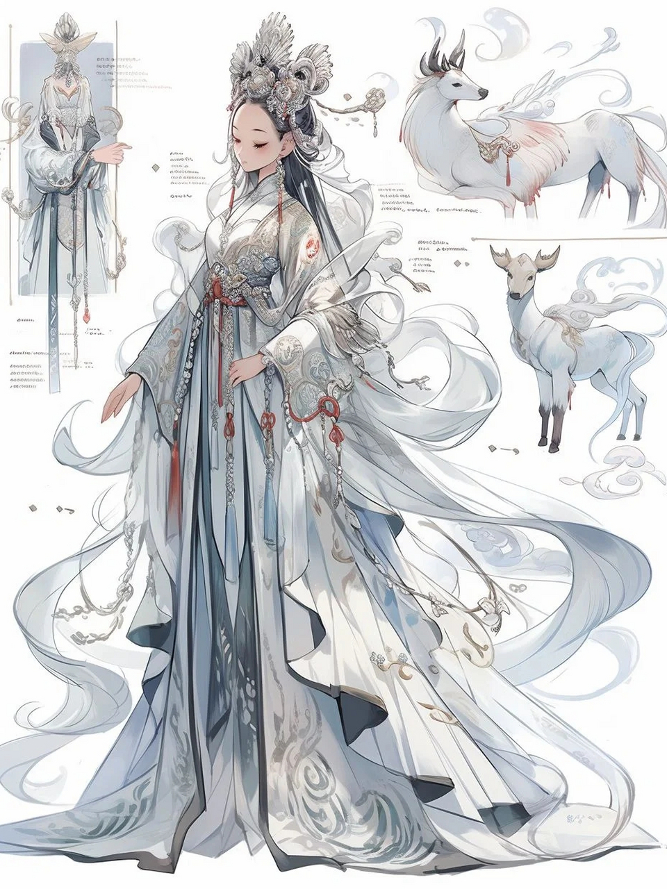 ai服装设计|国风《山海经》夫诸  中次三山贫山之首,曰敖岸之山,其阳