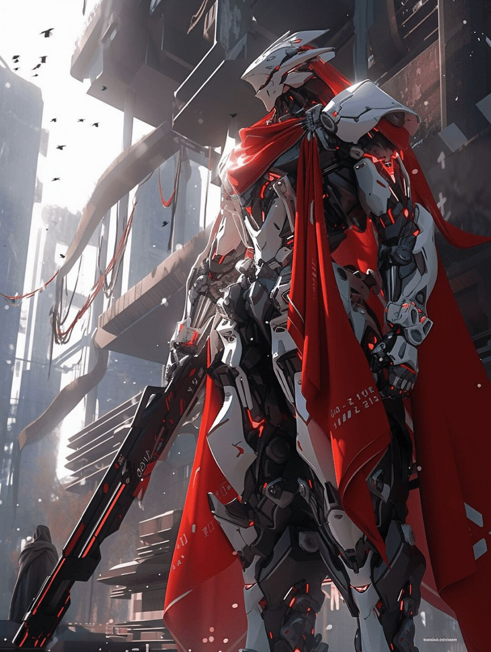 ai赛博朋克 机甲战士v31 赤隼战神  属于今天的红色,为了梦想去战斗吧