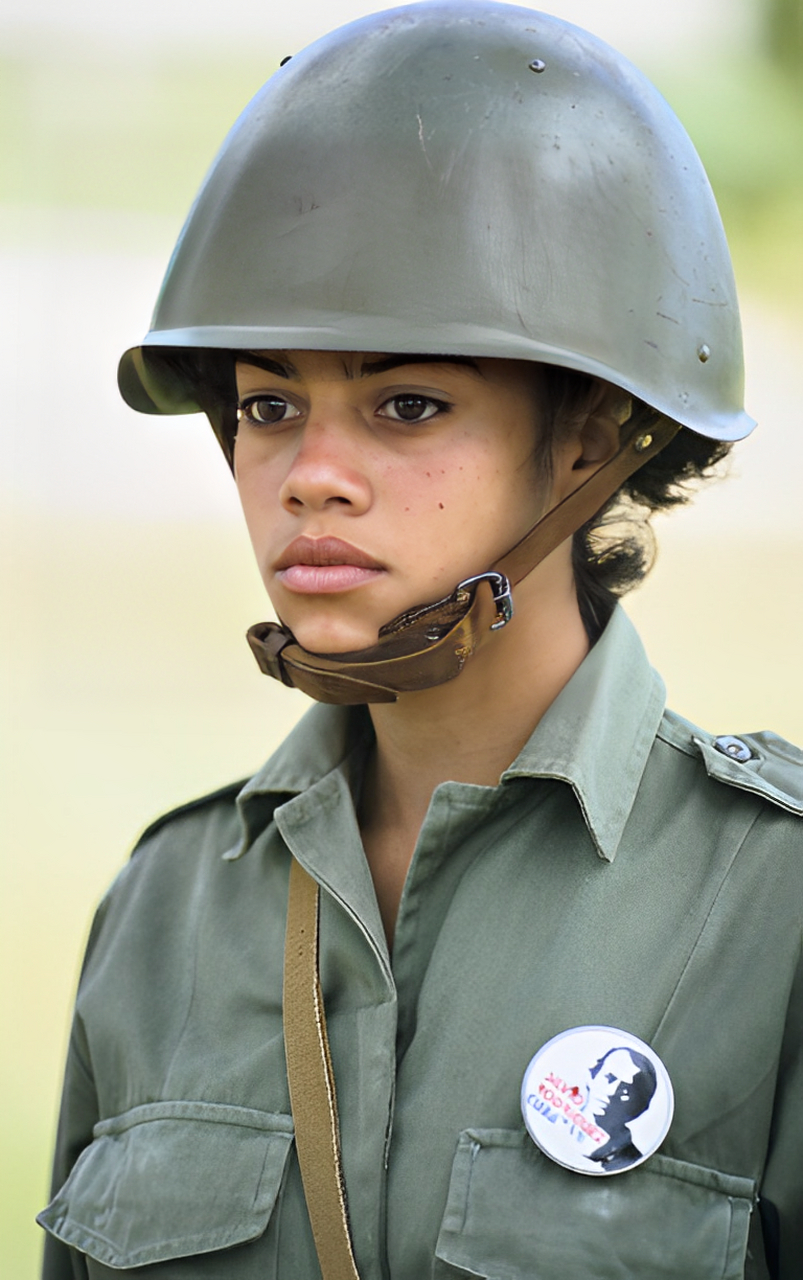 这是1993年的古巴女兵.她们也被称为最认真的女兵.