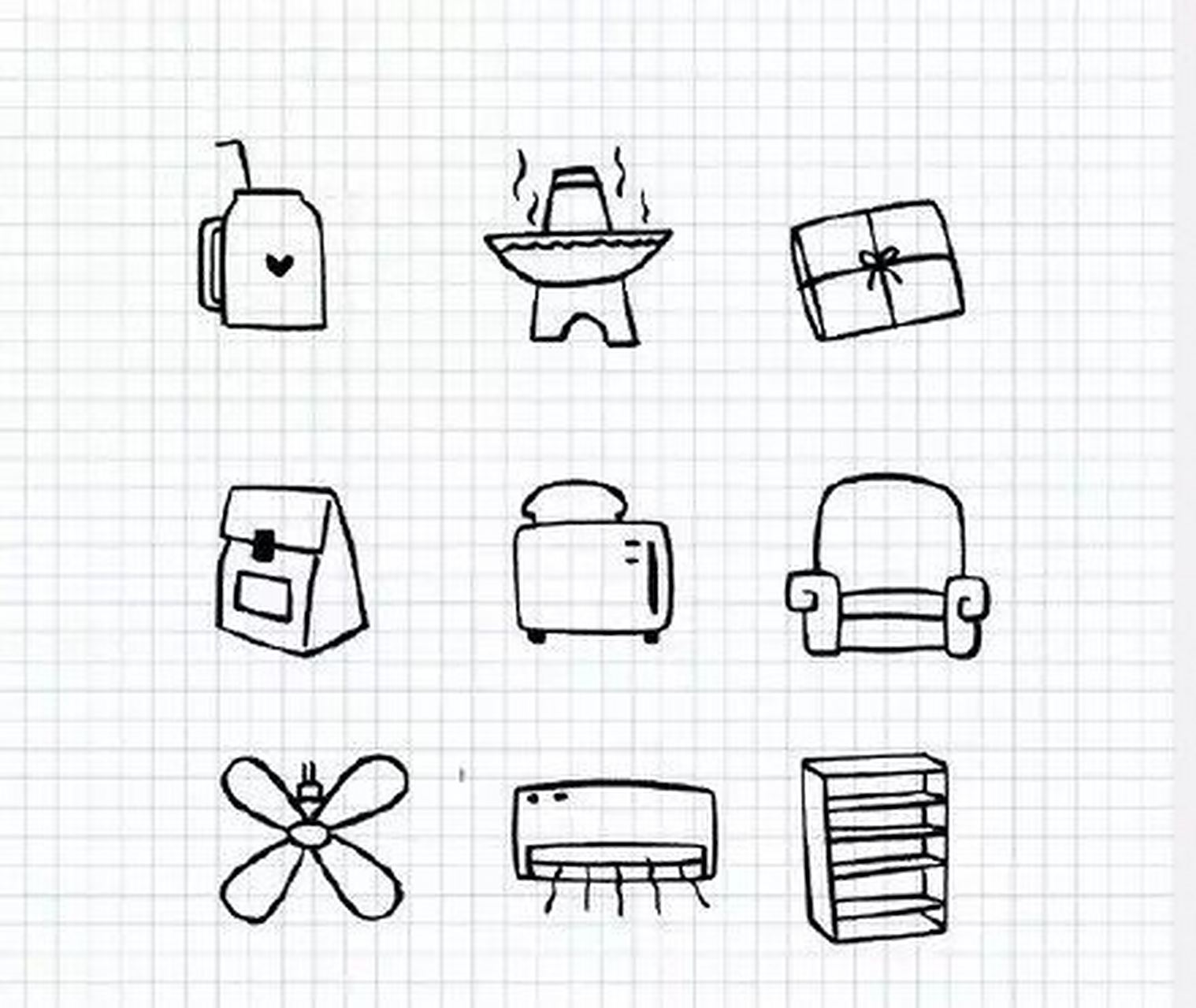 小物品简笔画,手帐素材get