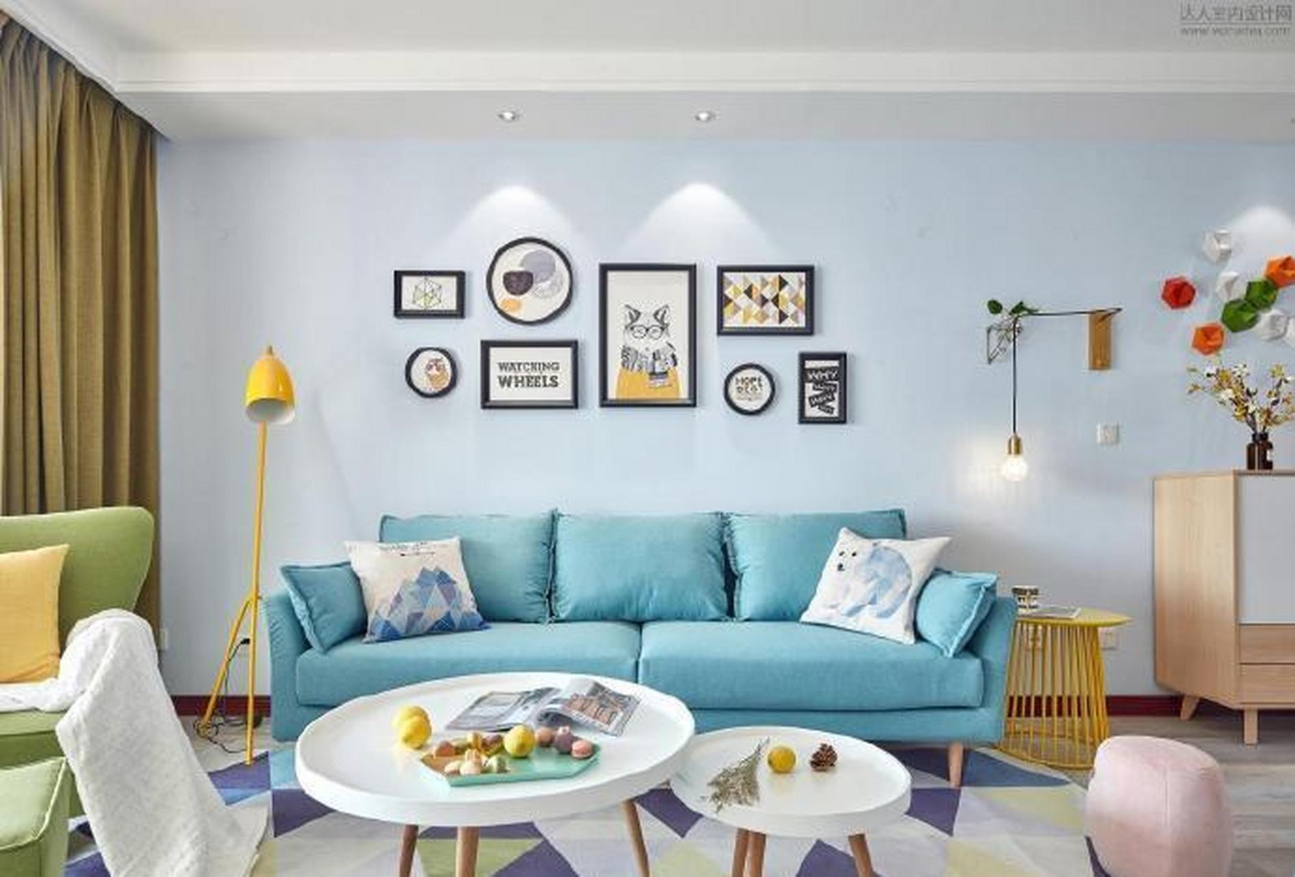 装修案例|123㎡北欧风格装修,整个客厅的色彩搭配让人感觉眼前一亮,很