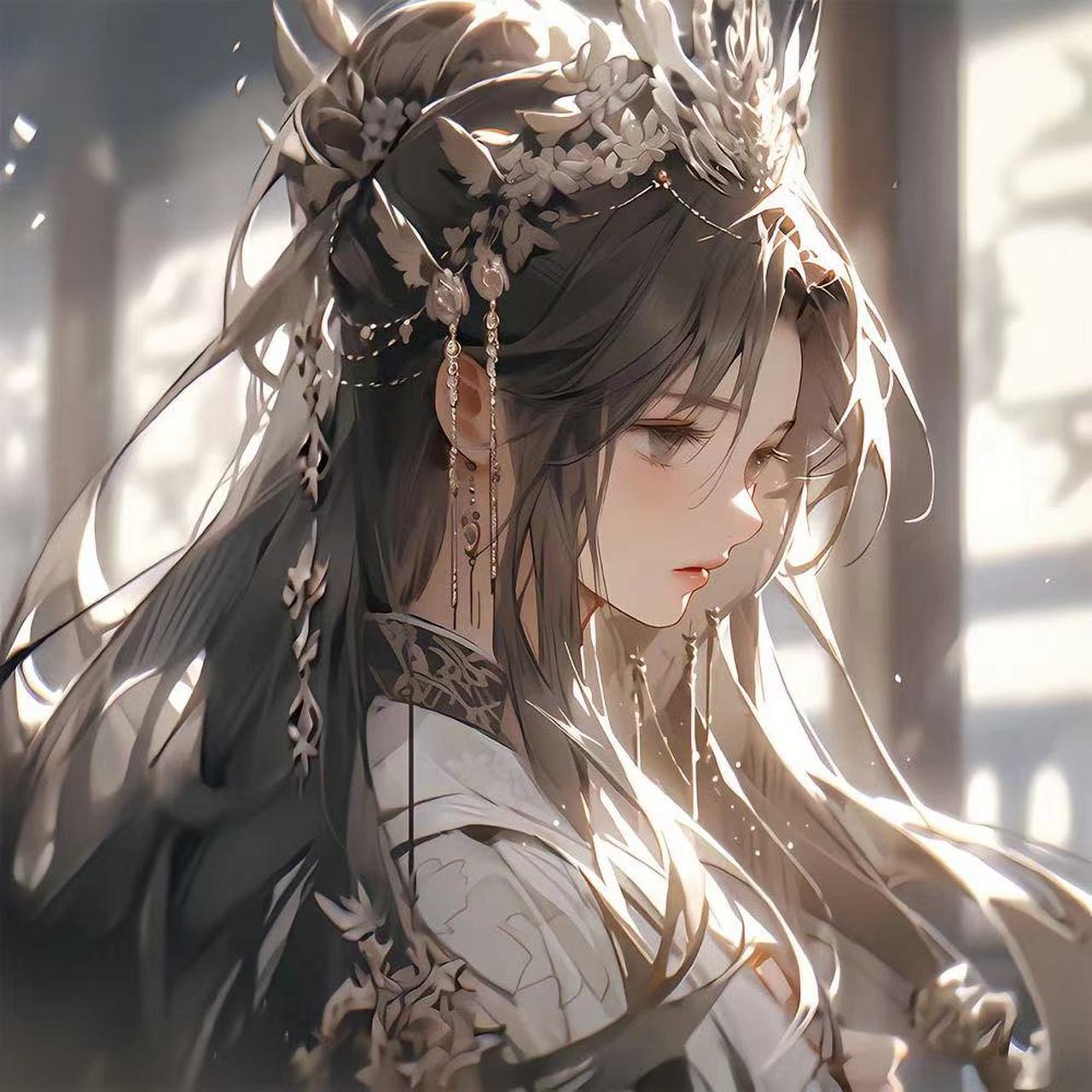 国风冷艳美女头像:归来却怪丹青手,入眼平生几曾有 #古风插画# #ai