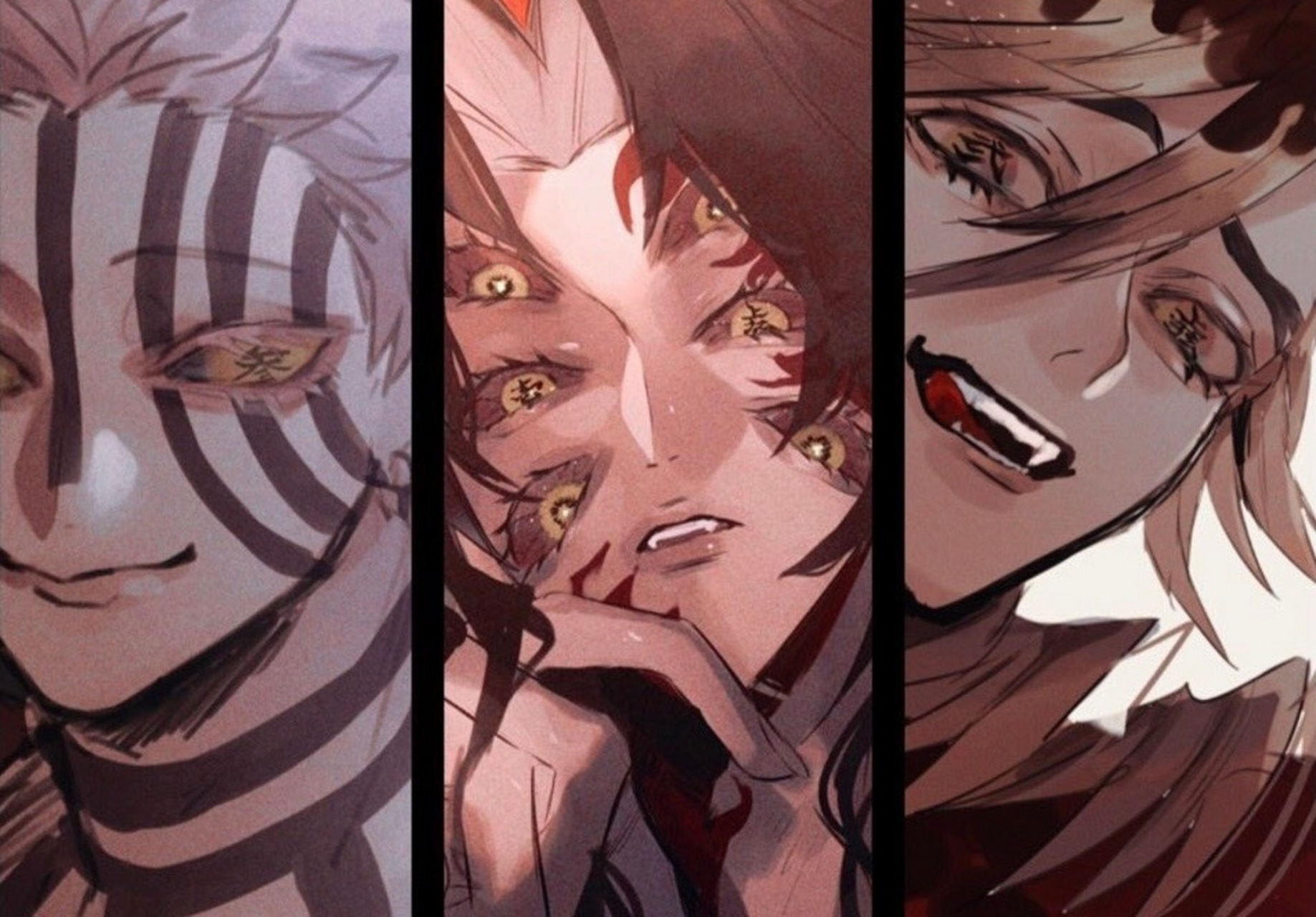 鬼灭之刃# 上弦top3,扑面而来的压迫感  (p:2048624 )