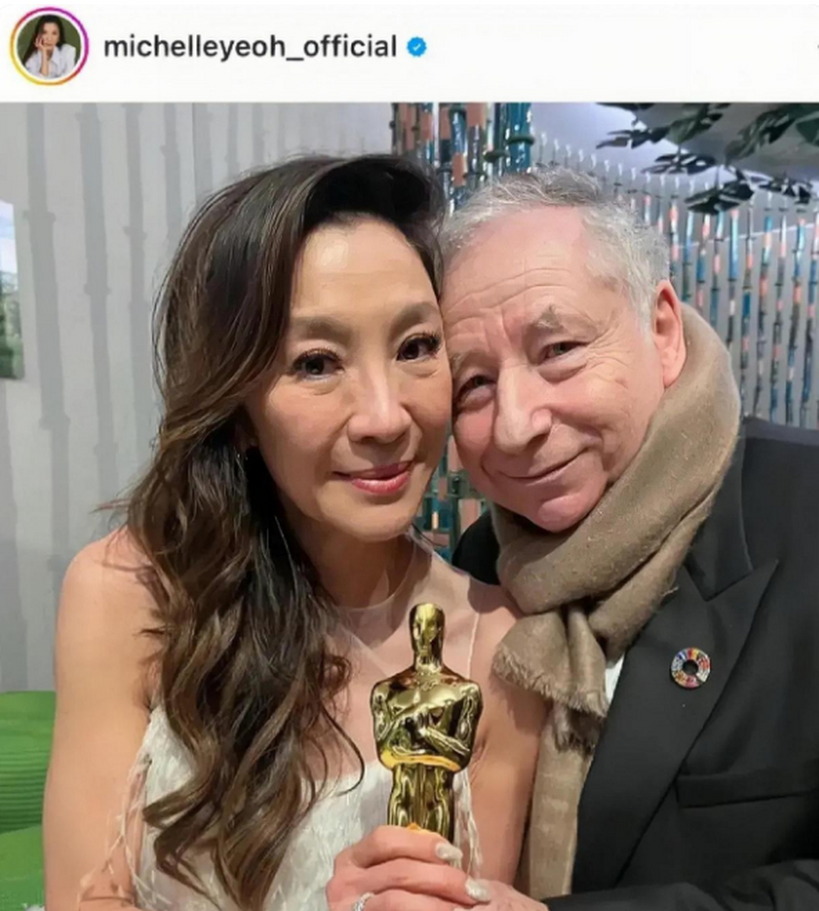 杨紫琼和老公同框,年龄相差太大,像爸爸和女儿.