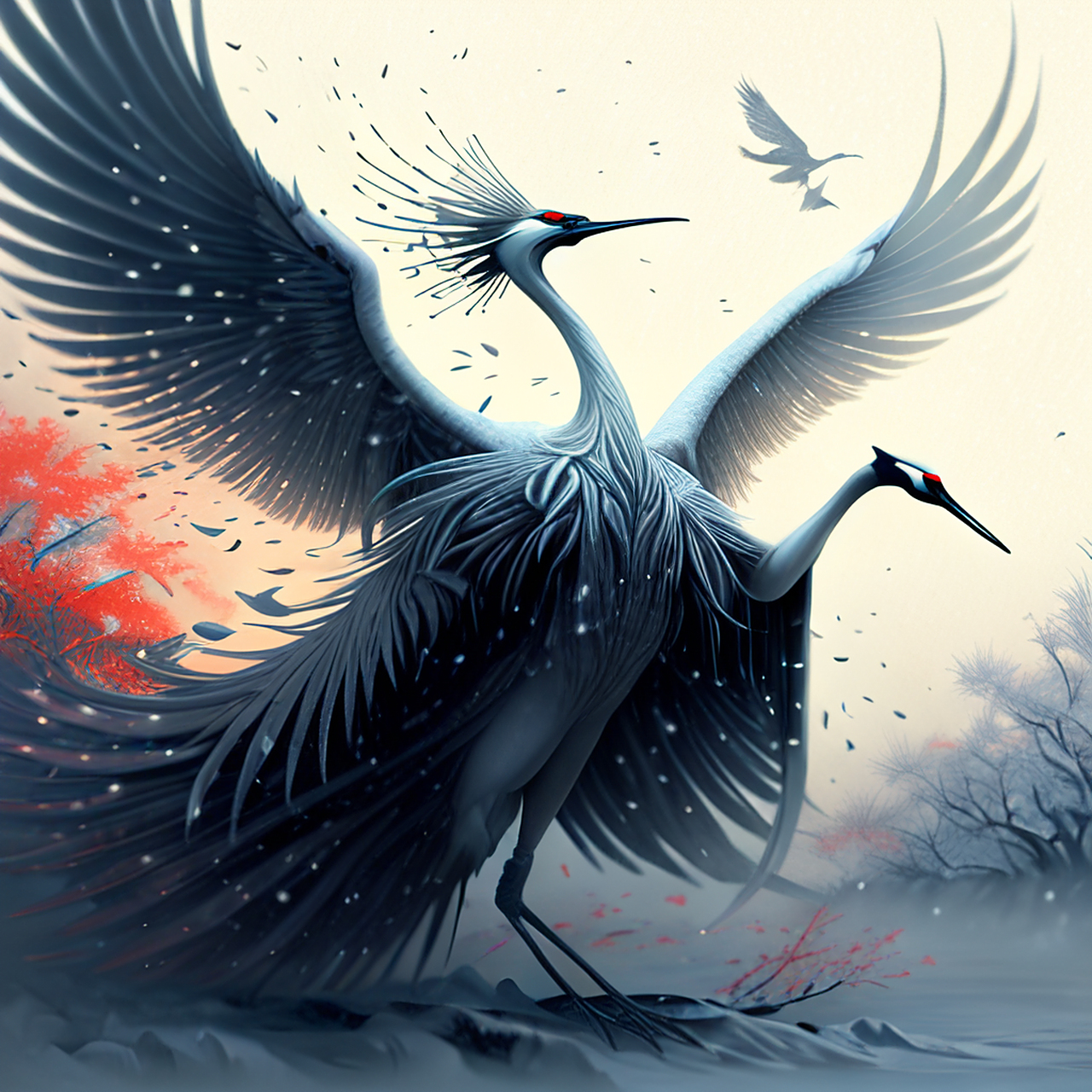 广寒再阅霓裳罢,笙鹤飞来末是仙.写实,艺术,闲适#百度ai绘图黑科技