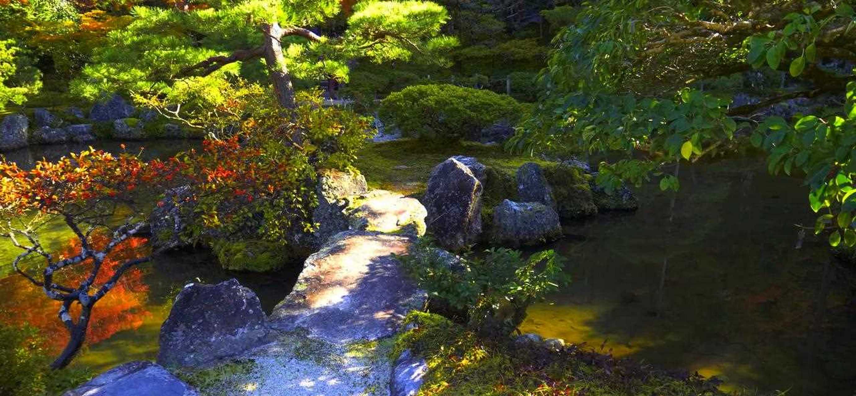 银阁寺枯山水图片