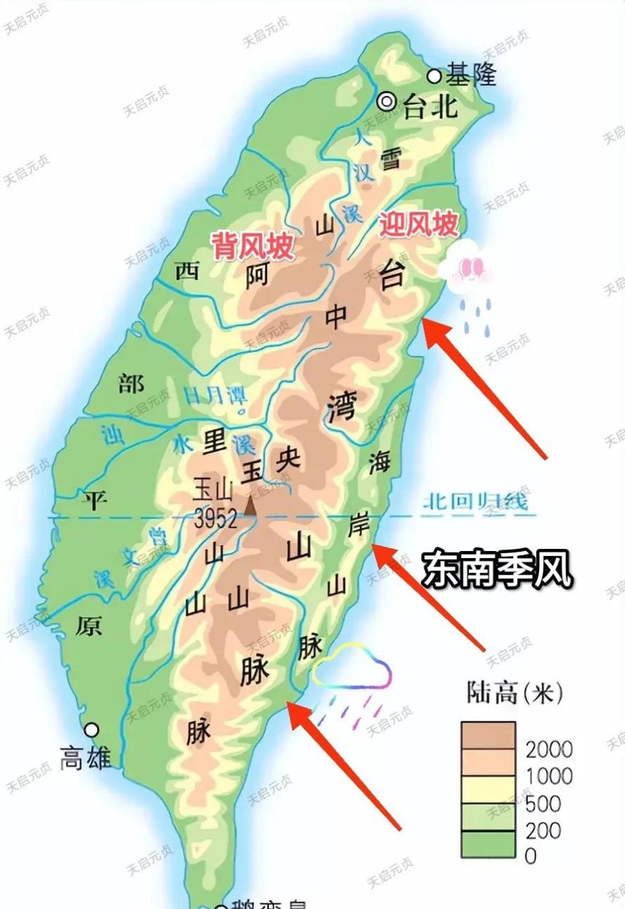 仔细观看台湾地形图,发现台湾山脉与平原的分布是有大好处的.