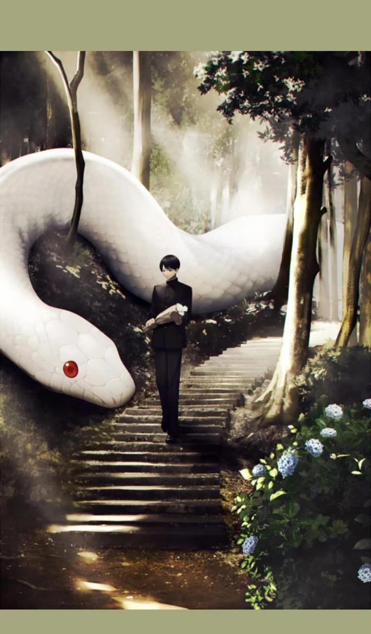gif创作人# 动漫绘画图片欣赏 蛇系少年  美男与蛇