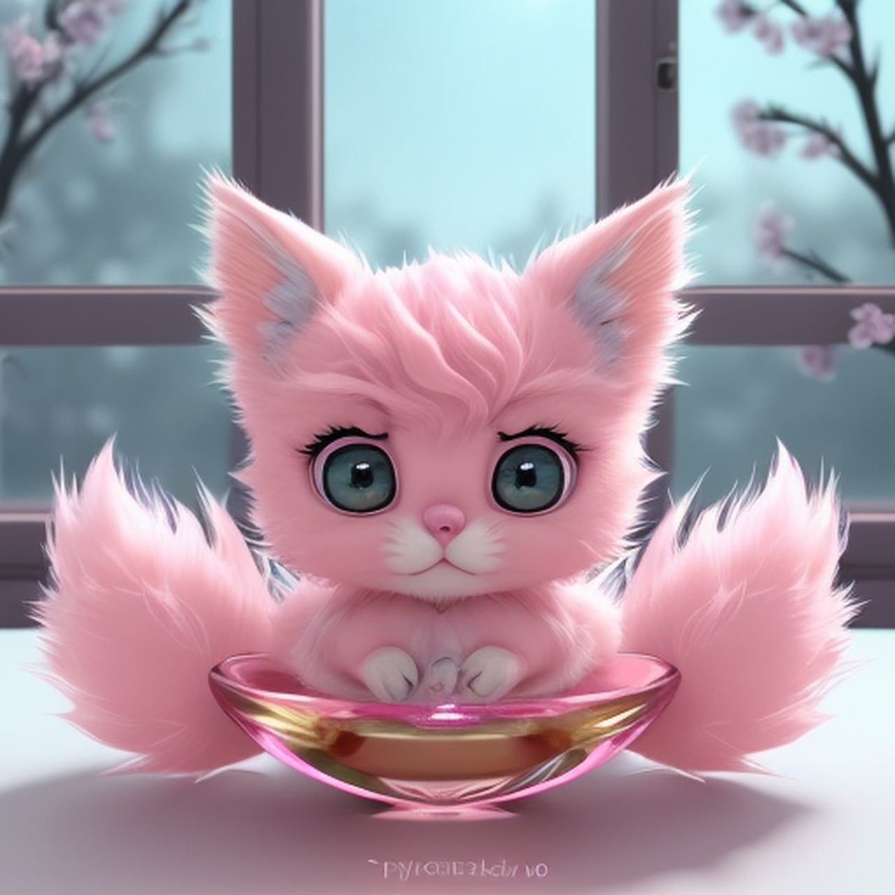 可爱的猫咪和狗狗,粉色梦幻.