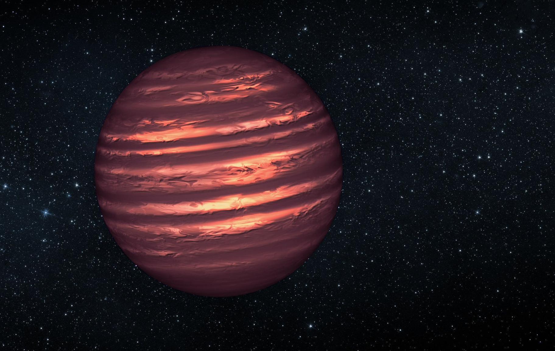 棕矮星是指气态行星因质量不够无法变成恒星,但又极其炙热的行星,因为