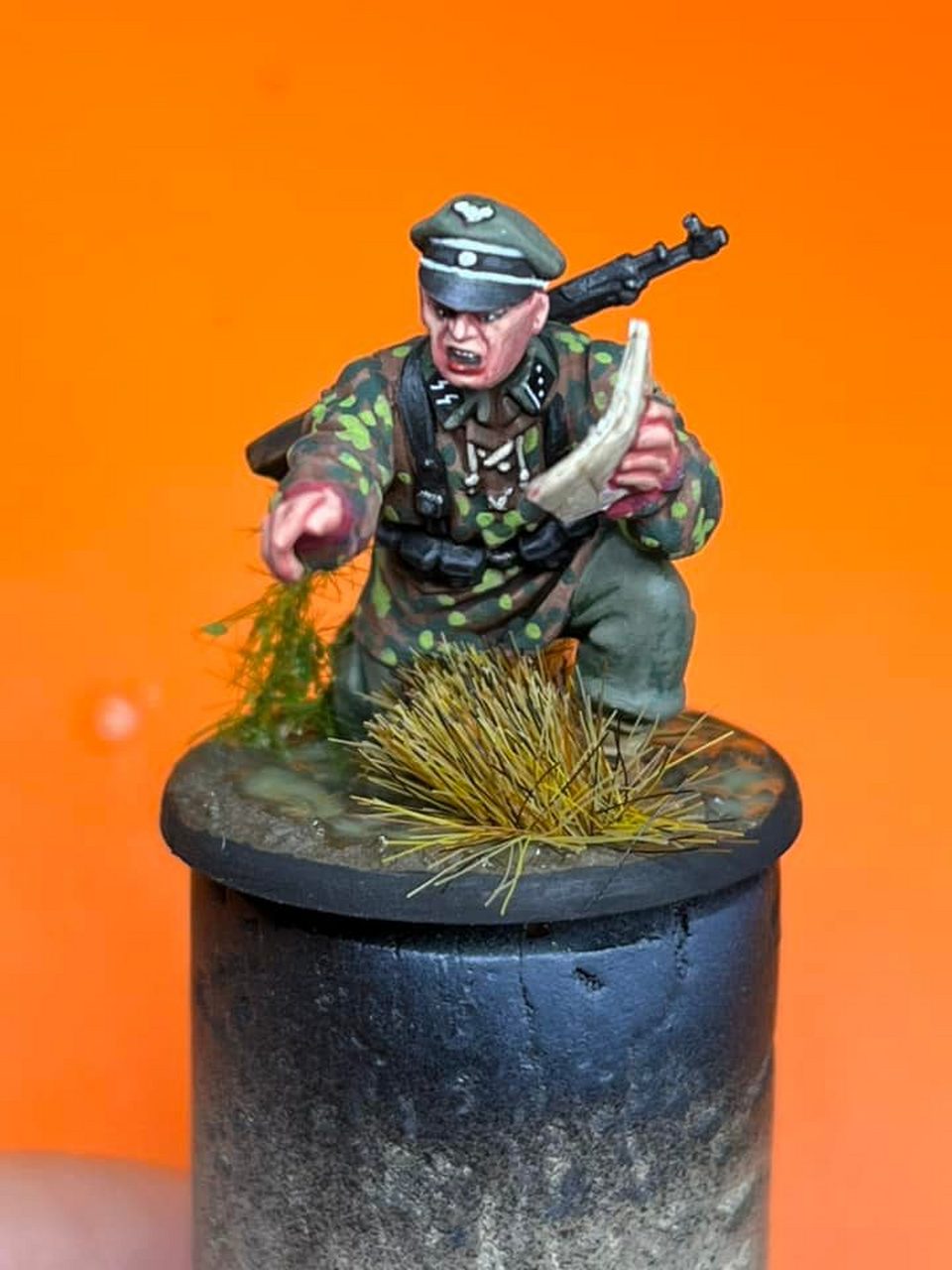 5名身着橡叶迷彩服的德国ss士兵.(来自pm,使用1:56模型.)#模型战棋