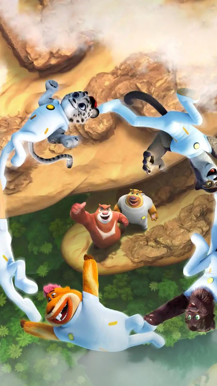 动漫壁纸|《熊出没》高清4k手机壁纸:熊是铁,饭是钢,一顿不吃,饿得慌!