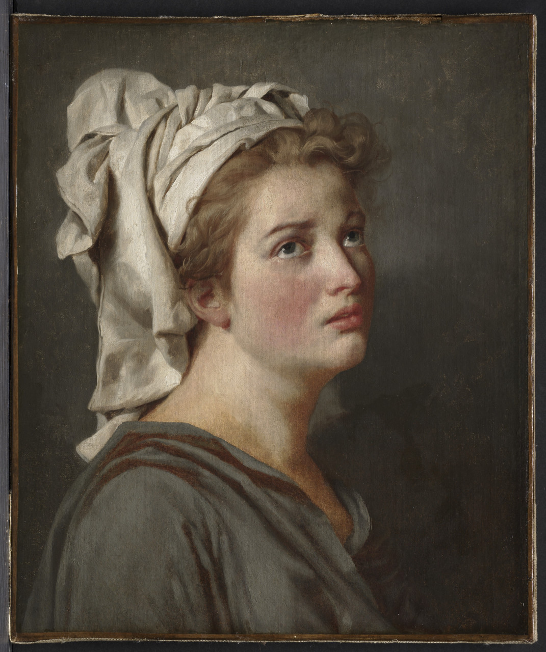 画作名称:	young woman with a turban 中文名称:	戴头巾的年轻女子