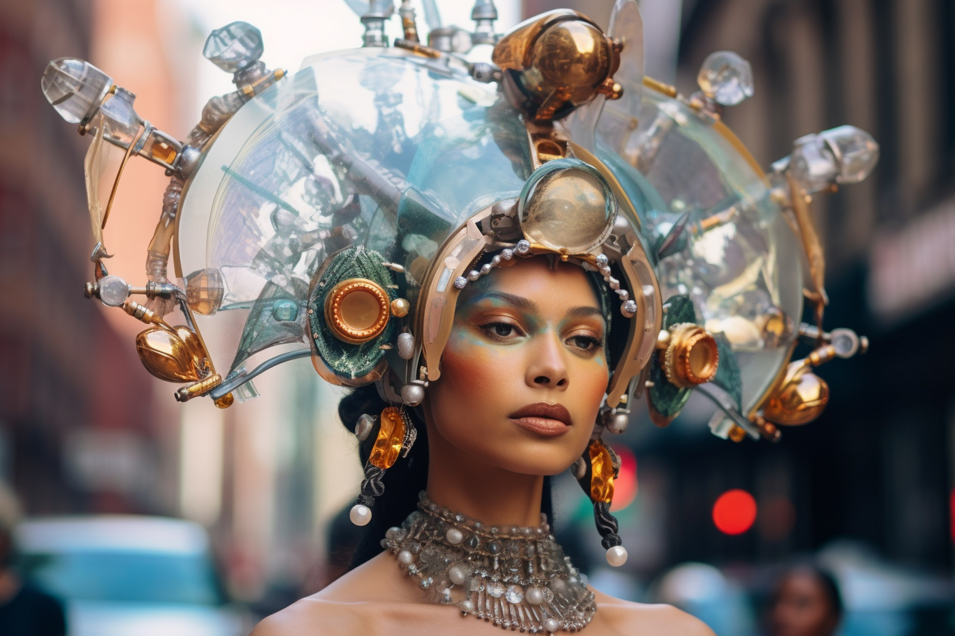 科技感的华贵,未来人工智能的华丽装扮!#ai美女