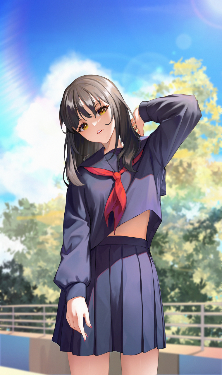 动漫插画# #锁屏# 画师:条纹小胖次