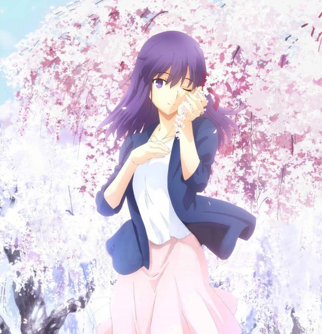 动漫美图:fate间桐樱,漂亮的紫发少女,高清壁纸欣赏[加油]