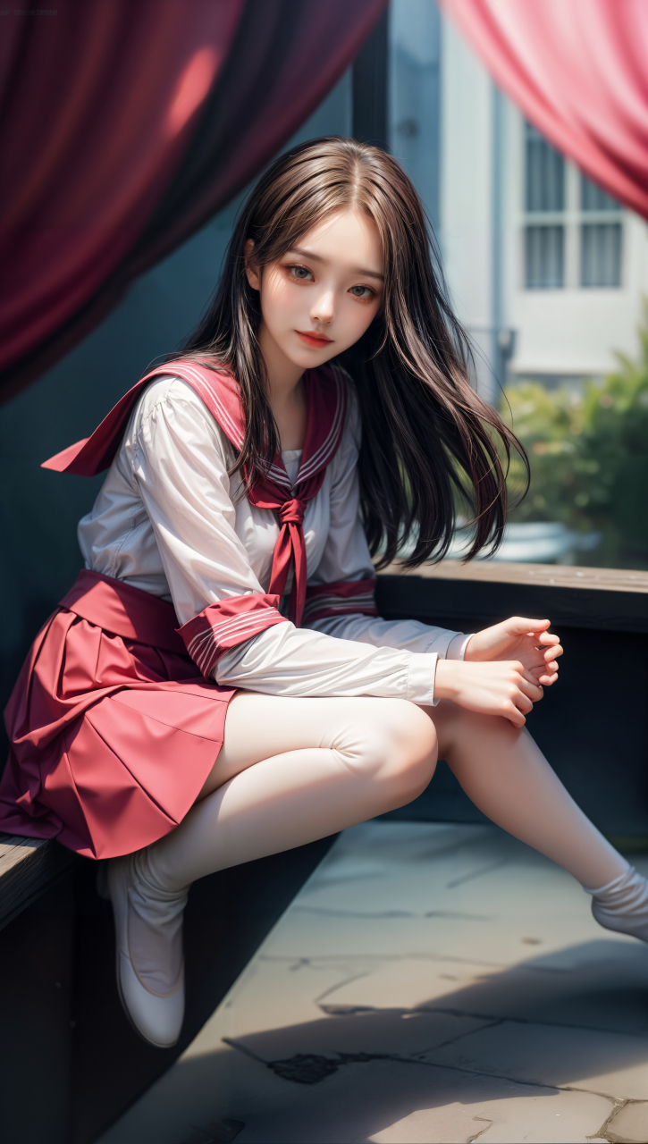 ai美女图片##ai美女写真# #ai美女壁纸# 每日ai美女秀	粉色校服的