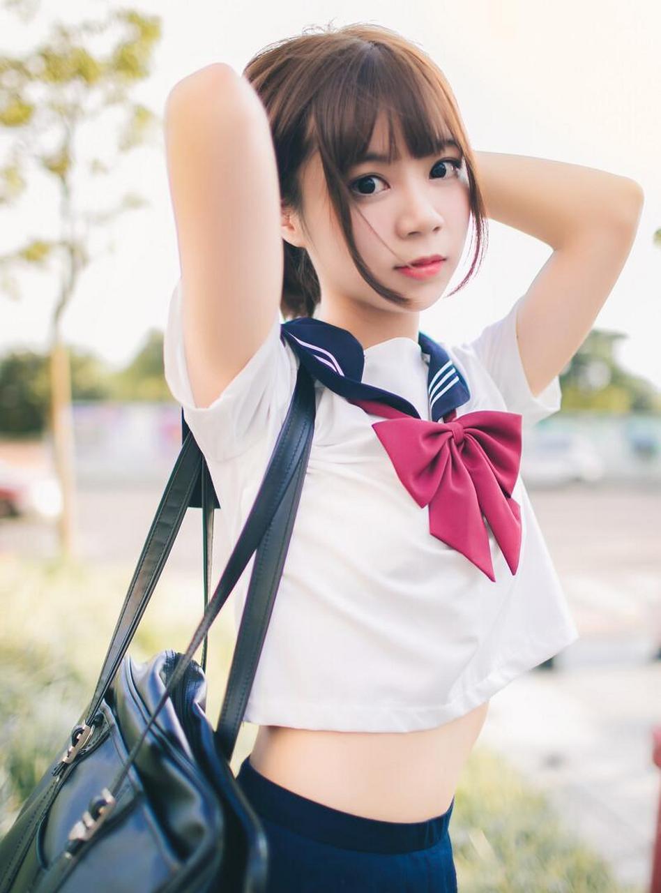 纯纯的jk少女,日系唯美风格摄影