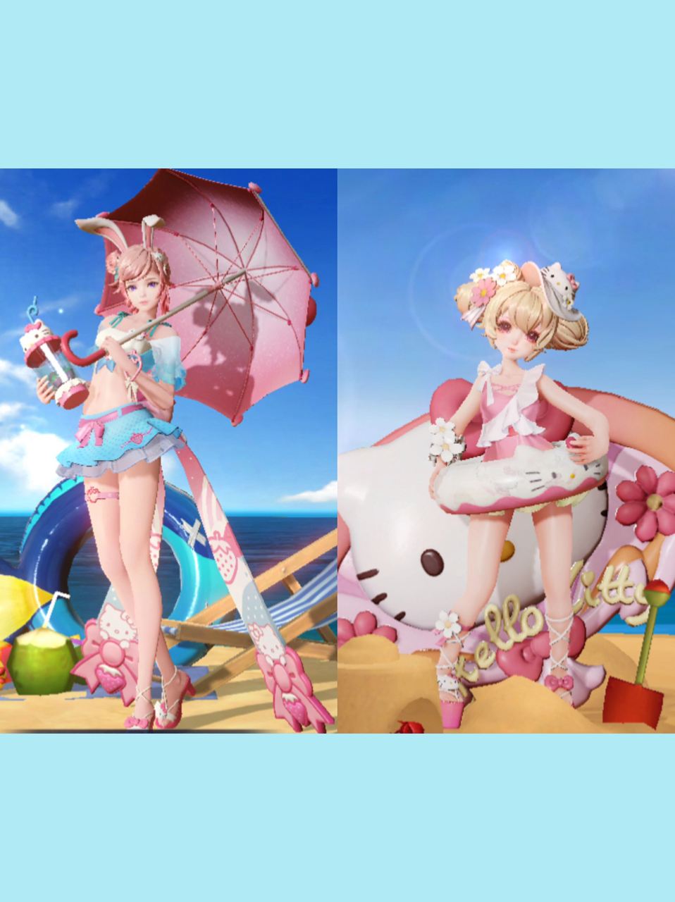 公孙离/小乔·hello kitty星元海报 半身像 建模  公孙离/小乔·hello